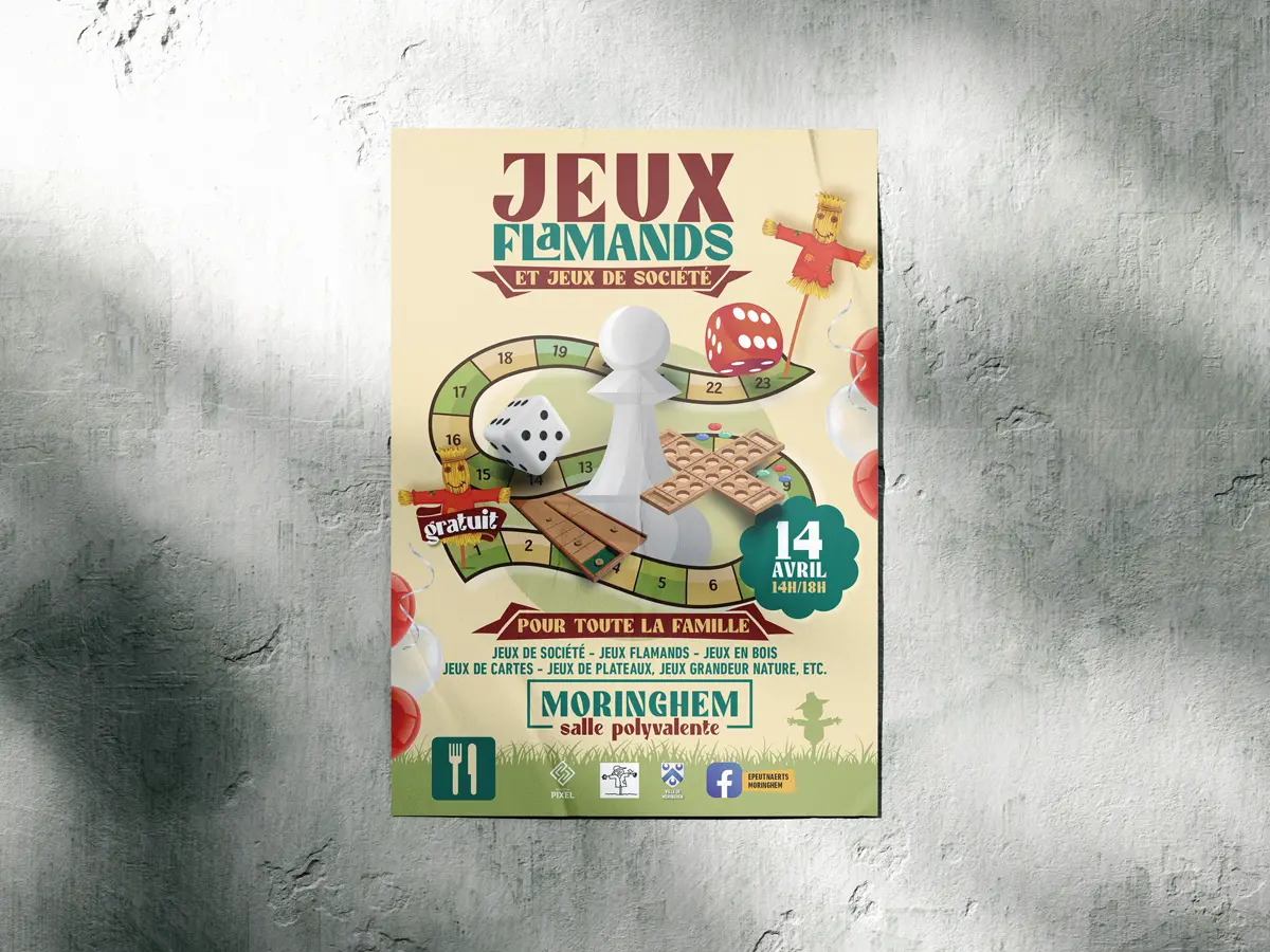 Affiche flyers jeux flamands Moringhem — Graphiste freelance