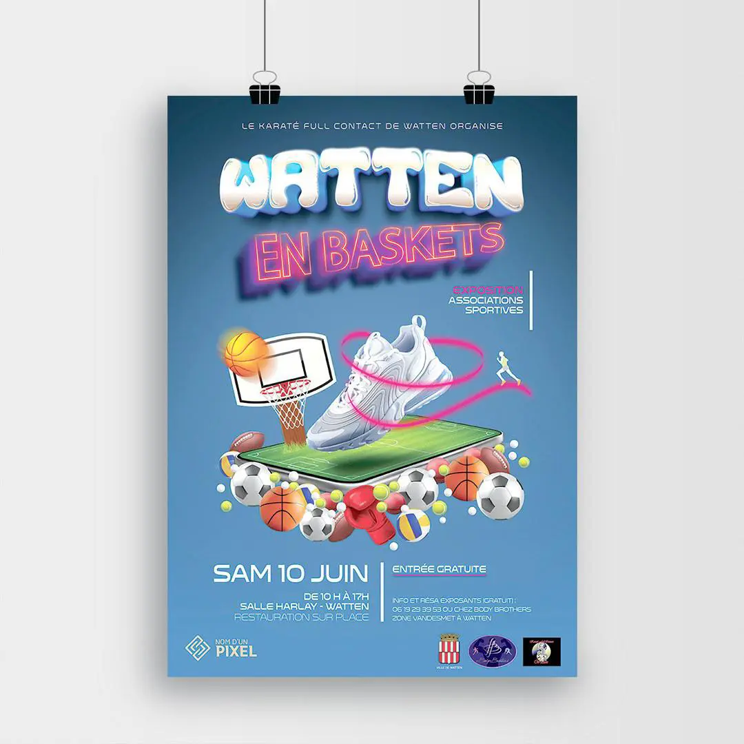 Affiche salon sport événementiel Watten — Graphiste freelance
