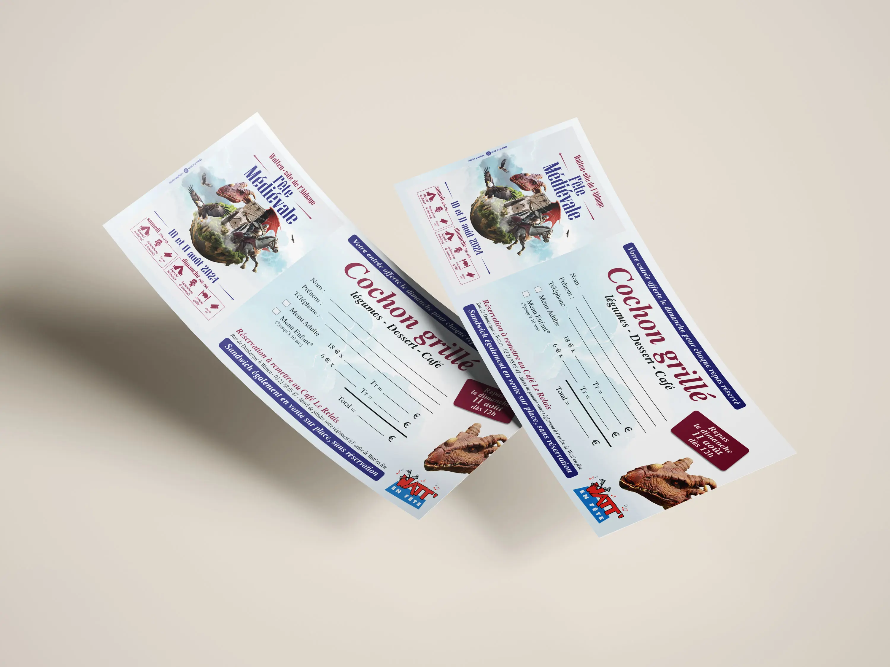 Bon de réservation fête médiévale Watten — Graphiste freelance