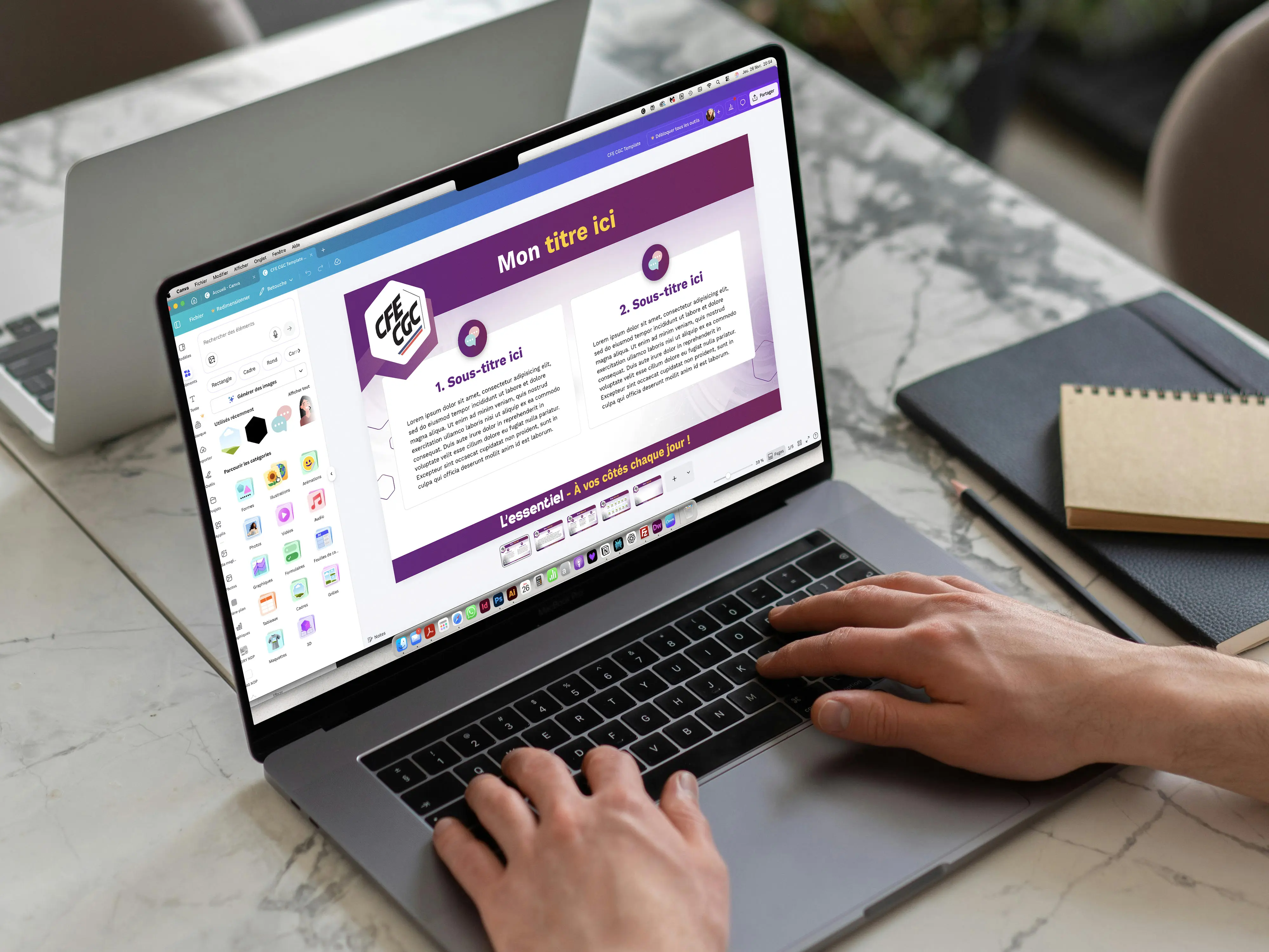 Template Canva personnalisé graphiste freelance