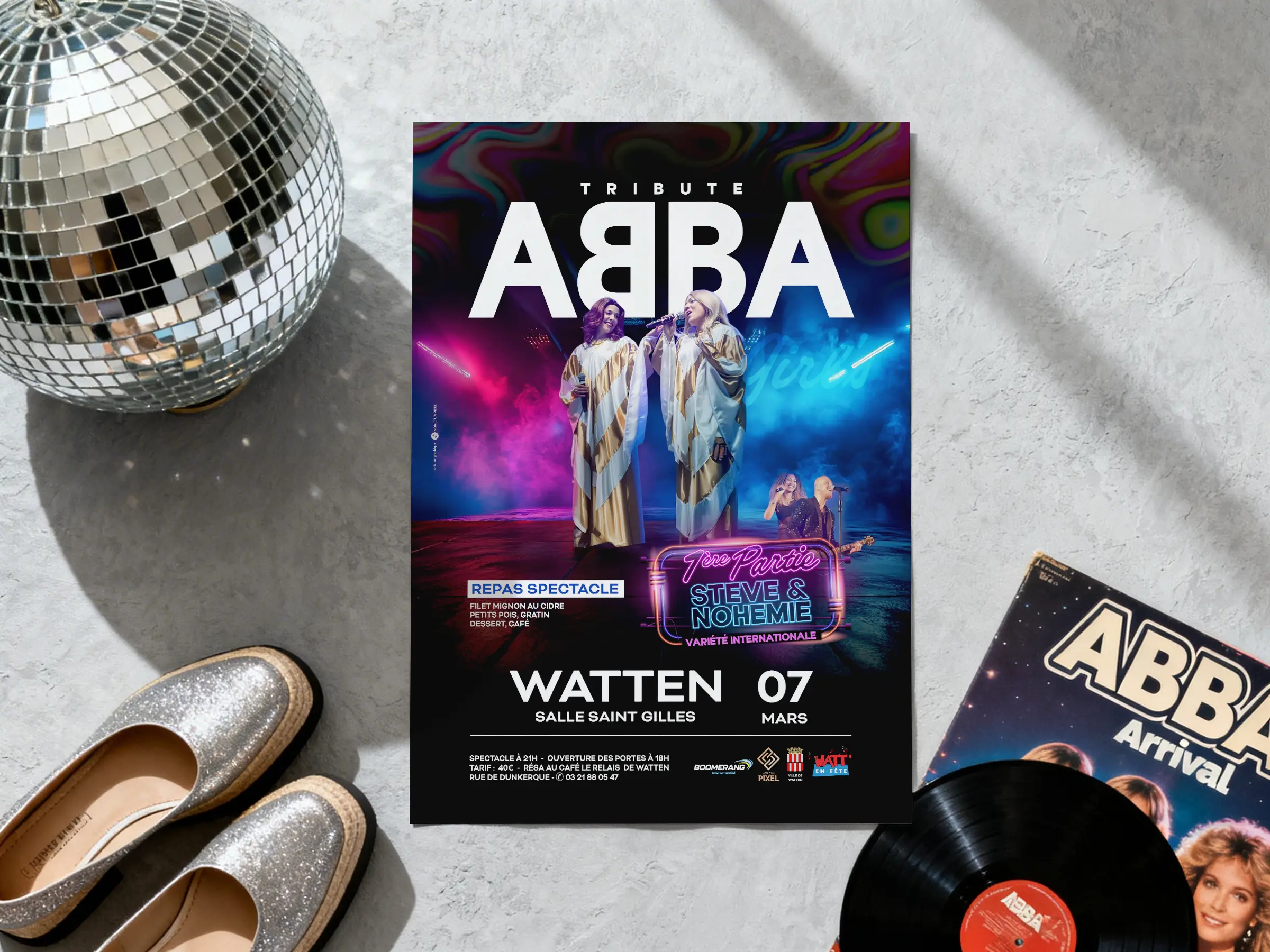 Affiche Spectacle ABBA — Graphiste indépendante - Watten
