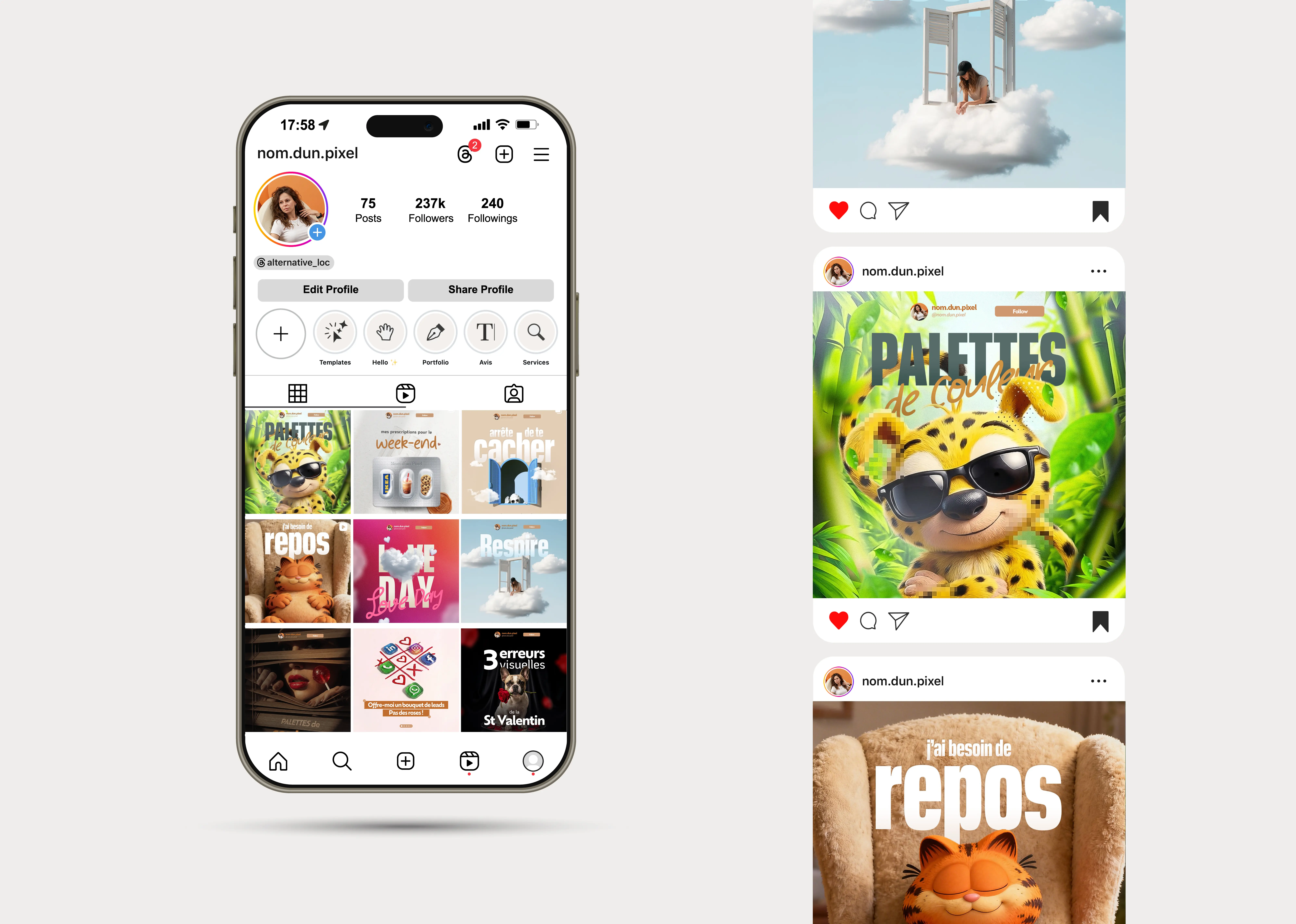 Visuels réseaux sociaux Instagram Facebook