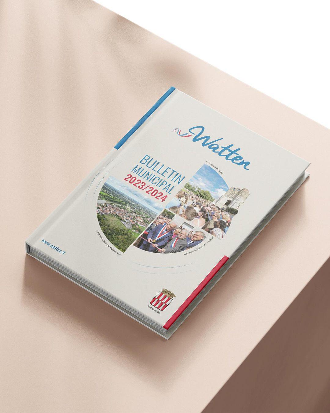 bulletin municipale de la commune de Watten - brochure agraffée couverture brillante et design à Watten près de Saint omer et Dunkerque - Graphiste freelance