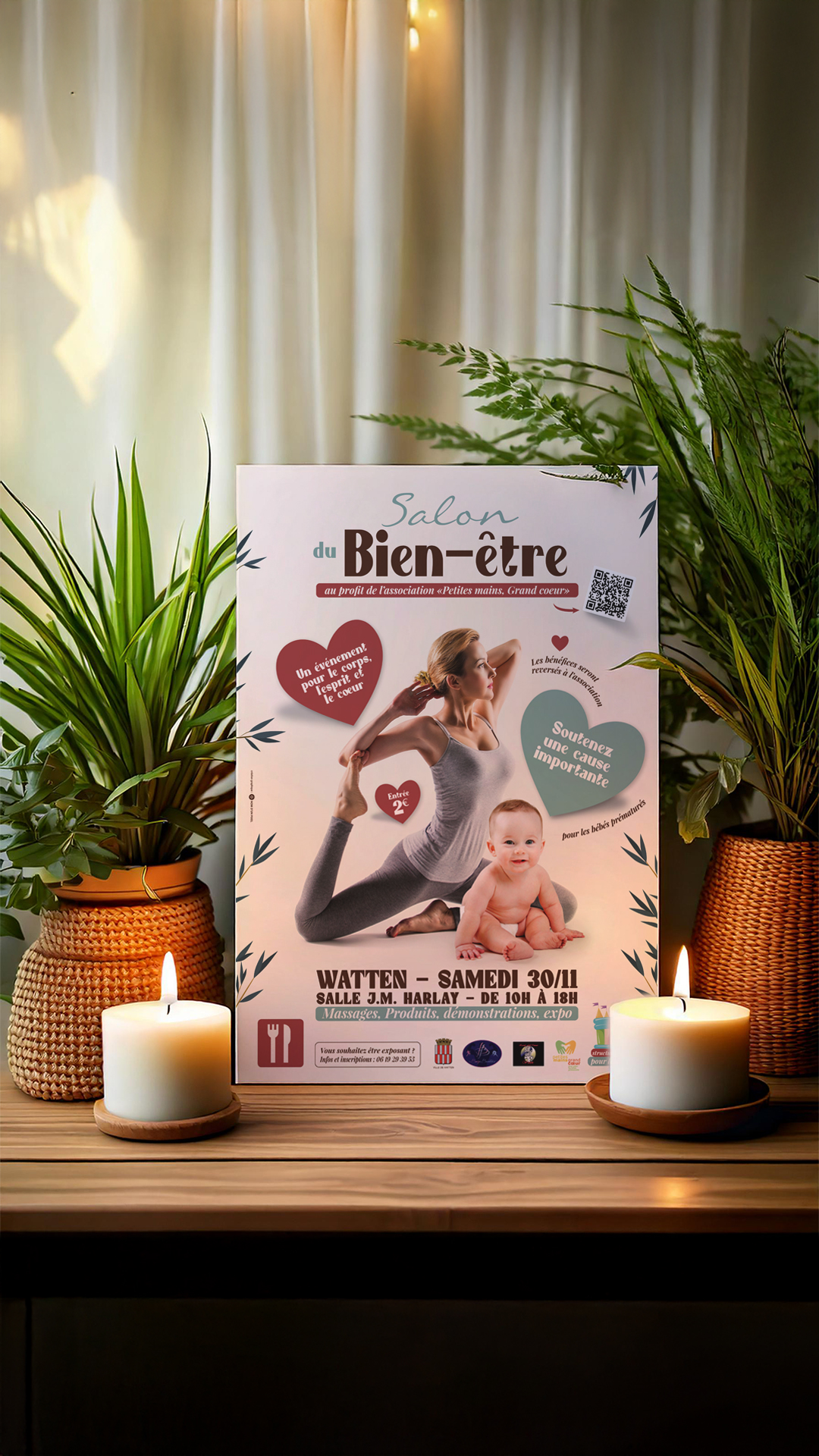 affiche publicitaire pour un salon événementiel du bien être a Watten - Graphiste freelance