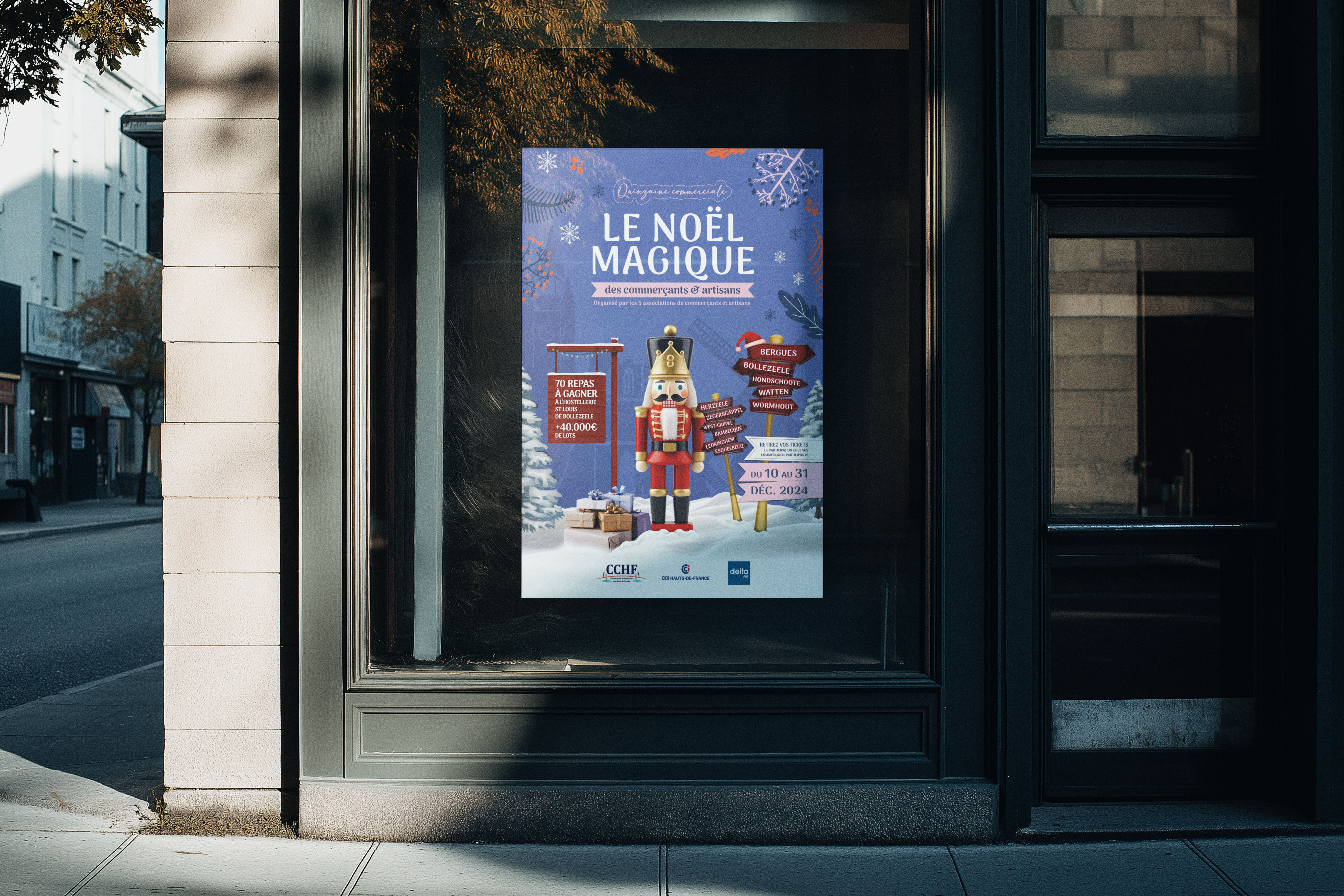 affiche publicitaire pour la quinzaine commerciale de l'union commerciale de Watten, Bollezeele, Bergues, hondschoote et wormhout a Watten - Graphiste freelance